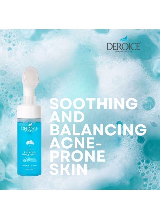 DEROICE Gentle Foaming Facial Cleanser with Brush – Daily Oil Control Cleanser for Oily & Acne-Prone Skin – Cleans Without Dryness, 150 ml - Image 4